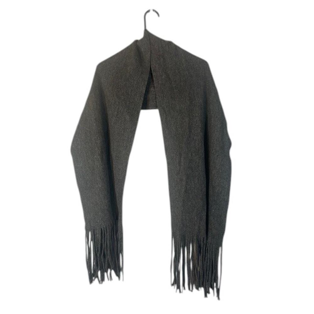 Lucky Brand Women’s Gray Dressy Tassel Trim Long Scarf